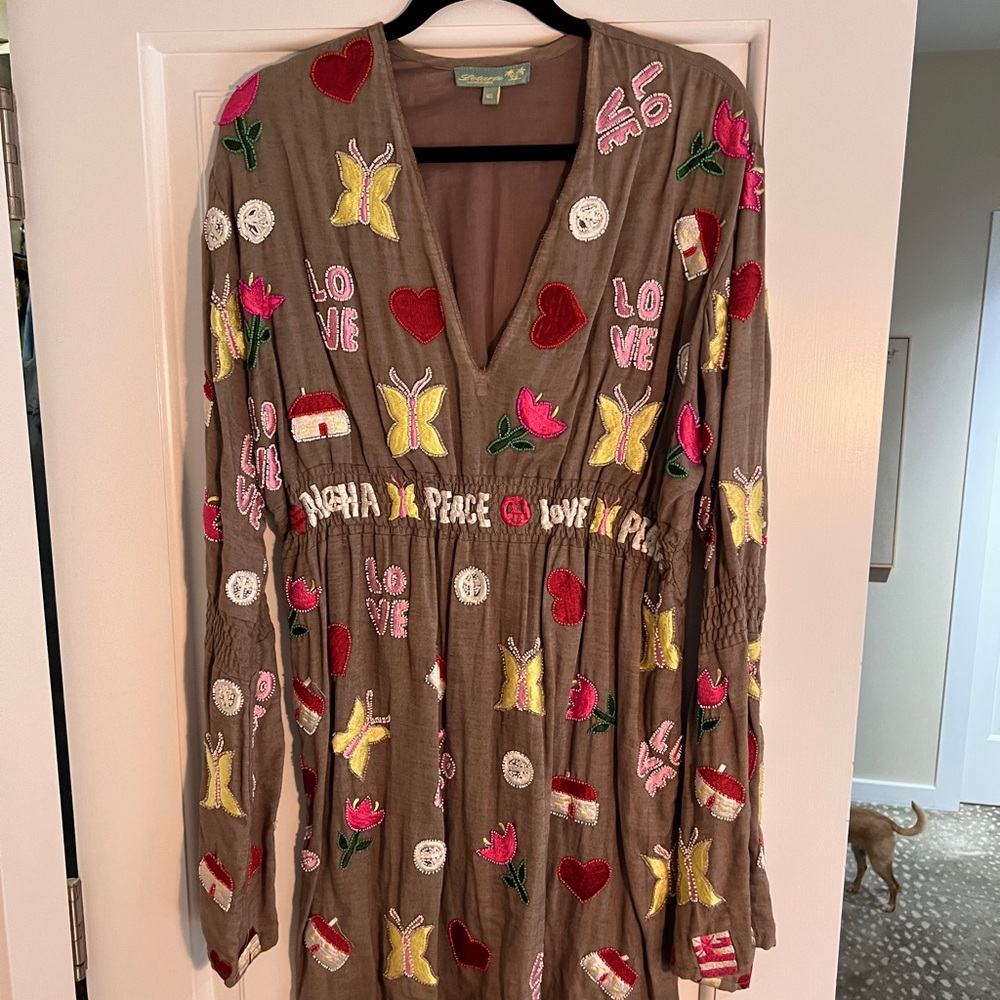 LeTarte beaded dress cover up M/L